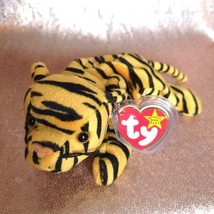 Ty Beanie Baby "Stripes" BNWT orange and black striped tiger 🐅 - RARE